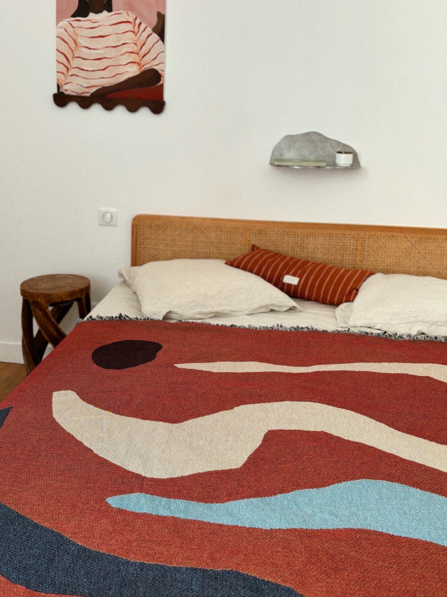 Dancing Red Woven Blanket