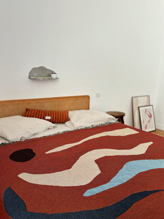 Dancing Red Woven Blanket