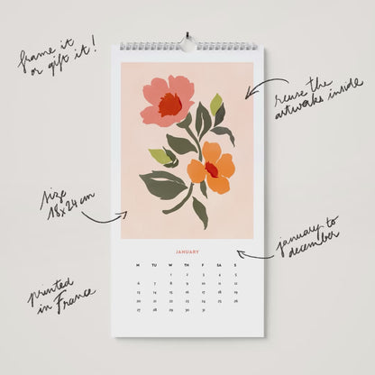 2025 Wall Calendar - Flowers