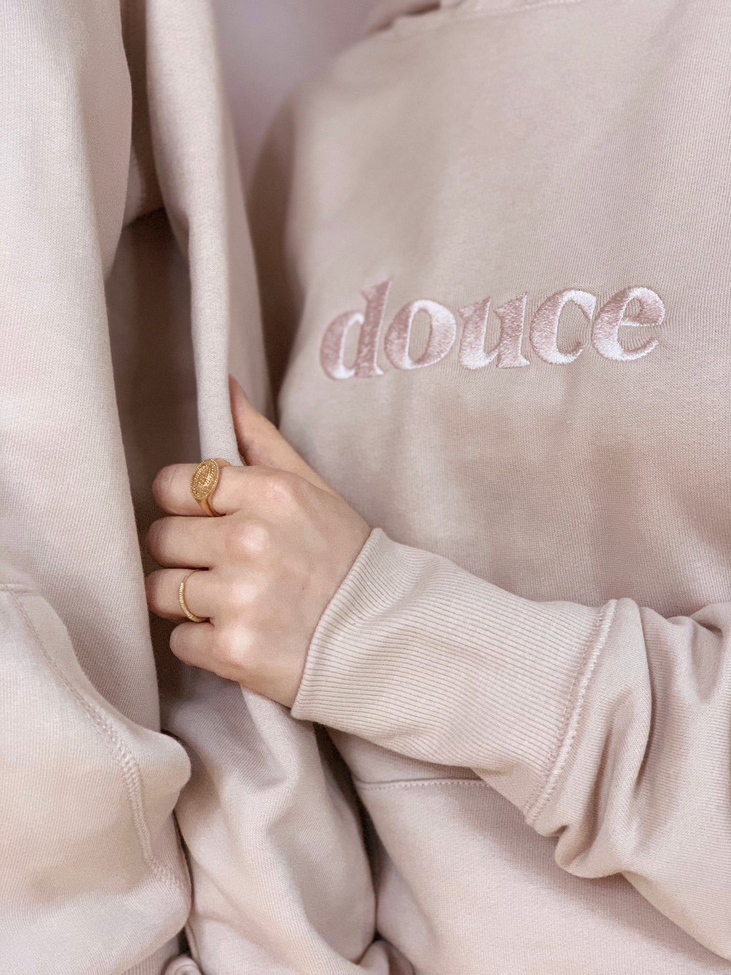 Hoodie "Douce" en coton bio - Blush